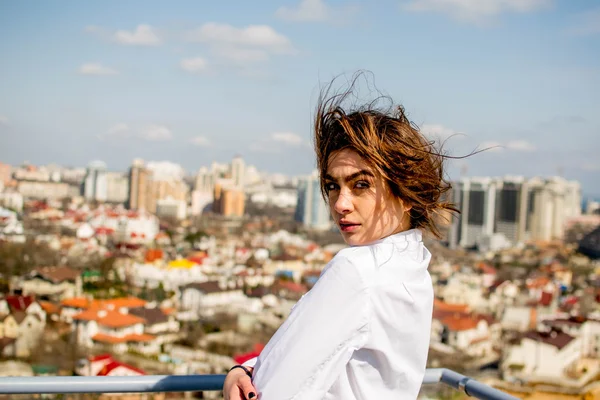 Girl at the roof