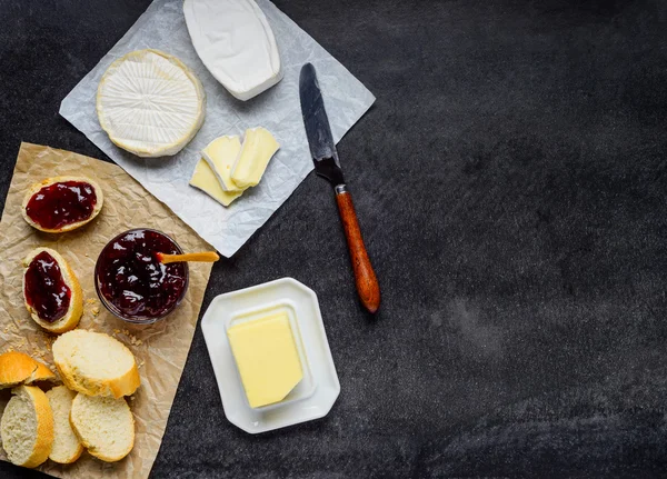 Brie Cheese with Bread and Jam