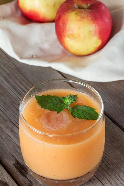 Glass of apple smoothie