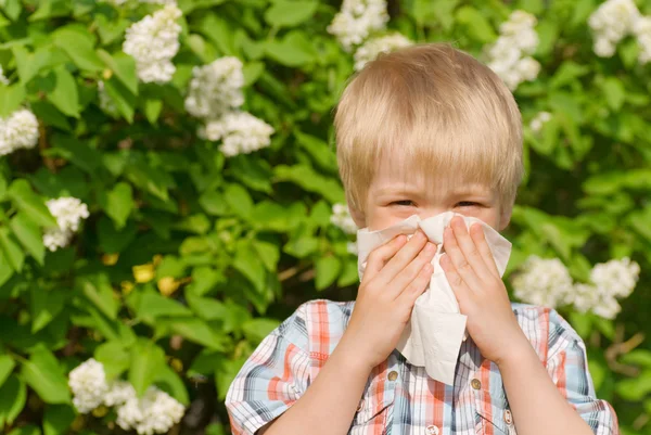 Boy with an allegiya on pollen