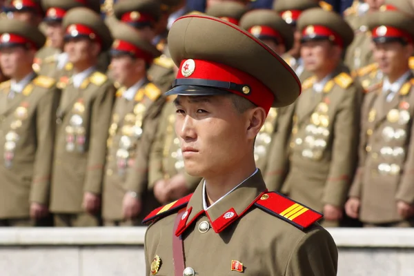 North Korean soldier at the military parade in Pyongyang