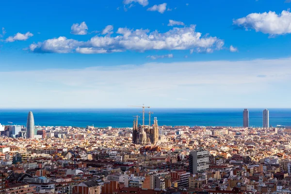 Panoramic view of Barcelona city