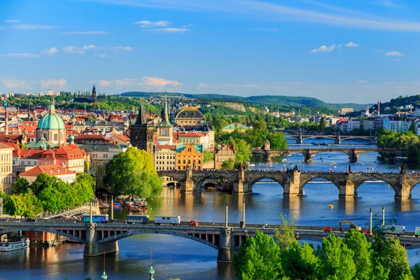 Spring Prague panorama from Prague Hill