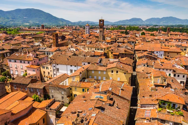 View over Italian town Lucca