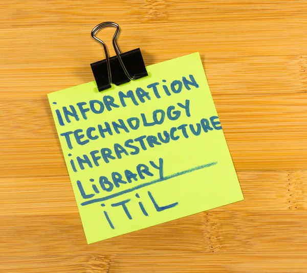 ITIL, Information technology infrastructure library sticky note