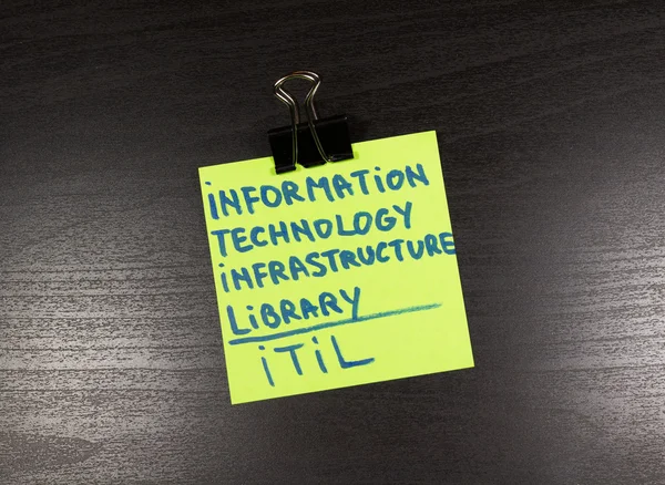 ITIL, Information technology infrastructure library sticky note