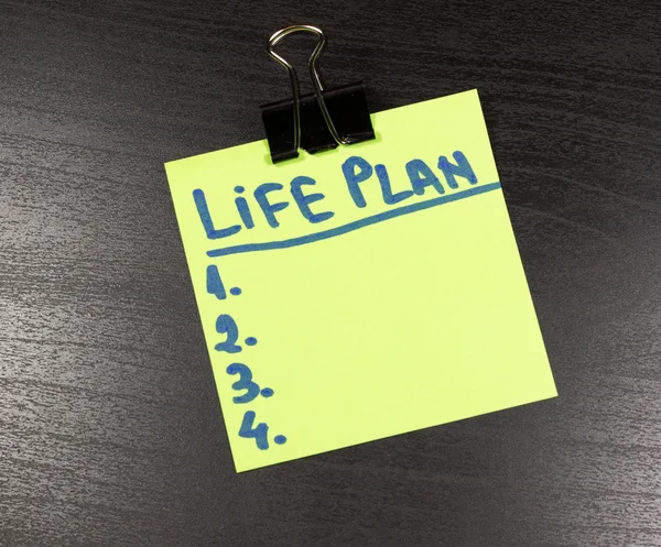 Life plan sticky note