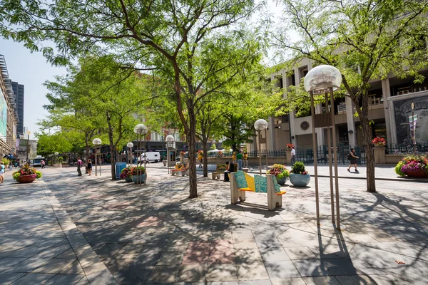 Views of the main shopping street 16th Street in Denver