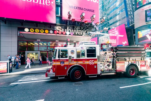 View of a fire truck at the  at the Times Square
