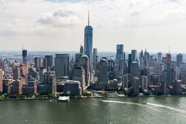Views of  Manhattan from a helicopter in New York