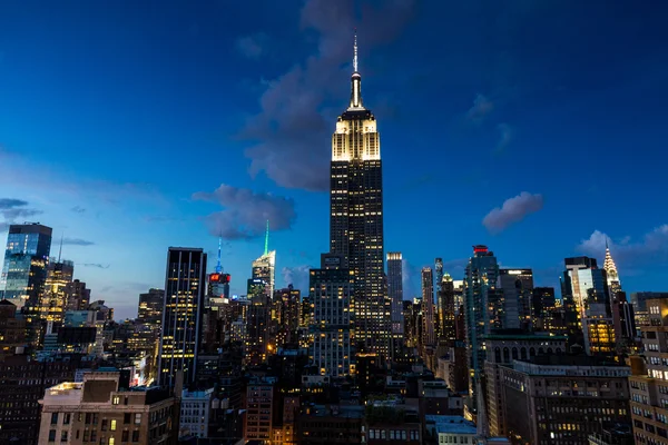 View to Midtown Manhattan with the famous Empire State Building at sunset