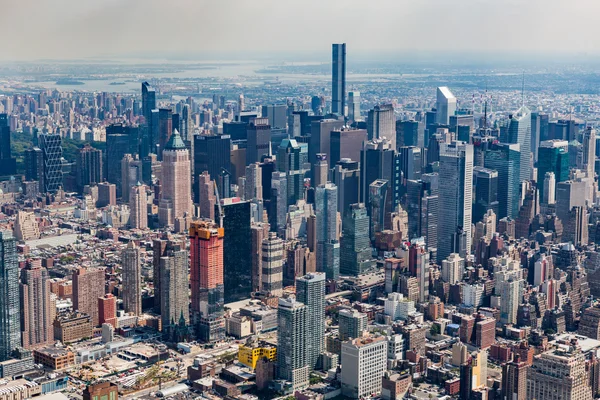 Views of  Manhattan from a helicopter in New York