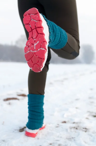 Closeup of female runner shoe