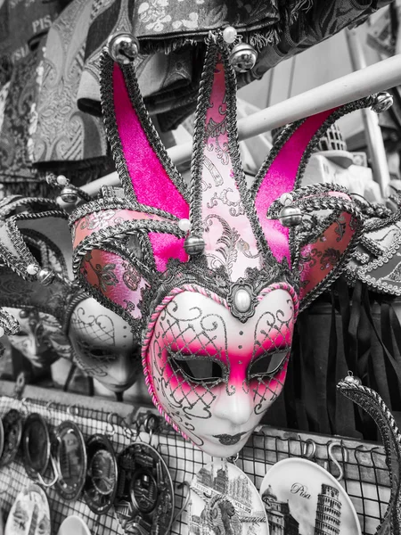Italian carnival mask pink isolated