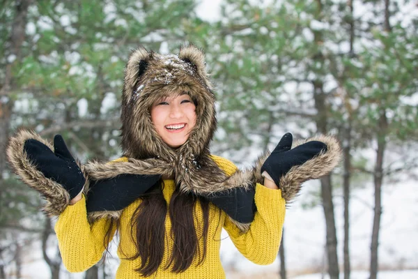 Girl in wolf hat