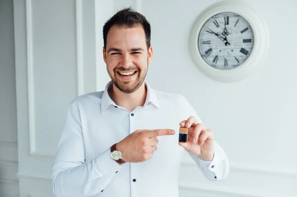 Man with happy facial expression