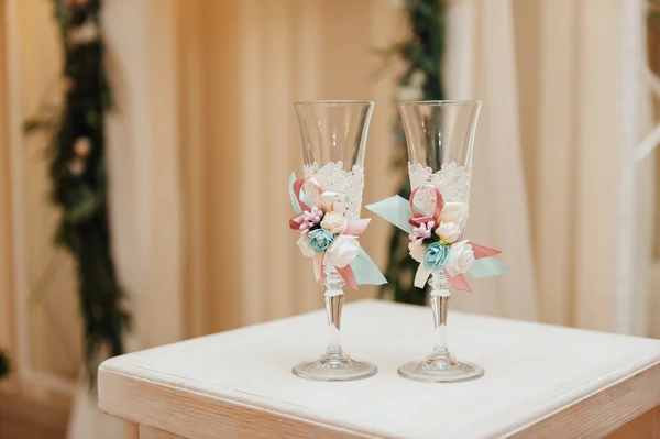 Handmade wedding glasses