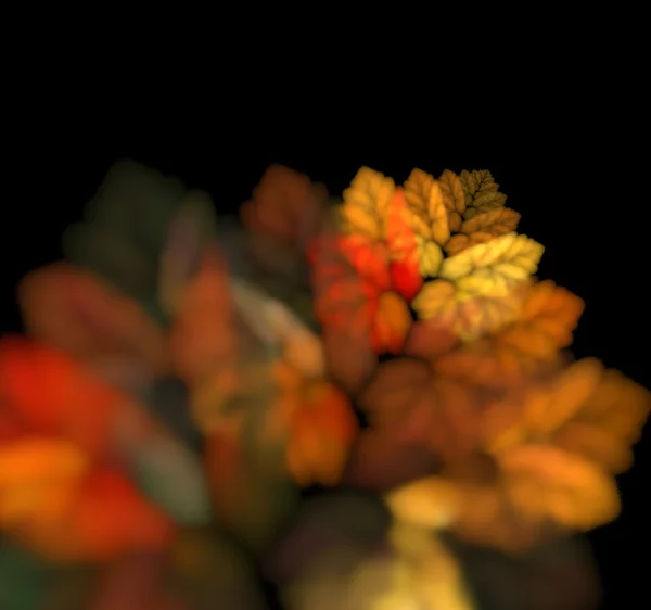 Abstract black background with red and orange old autumn leaf texture, fractal