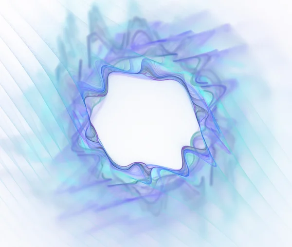 Abstract white background with blue and turquoise colored white hole, fractal