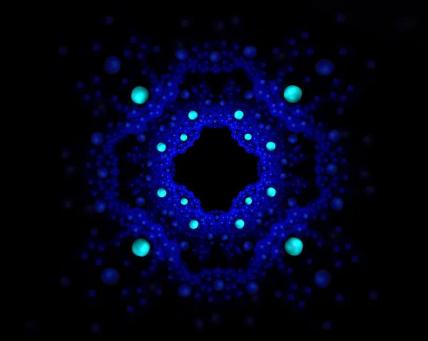 Abstract black background with dark blue cross shape hole with p