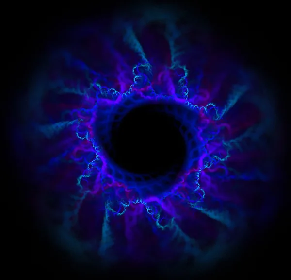 Abstract black background with blue eye iris texture, fractal