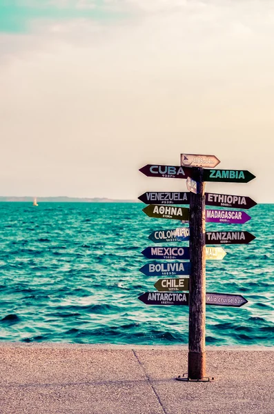 World Landmarks signpost