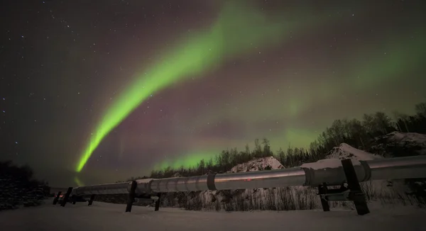 Big pipe, Aurora, night sky at alaska, fairbanks