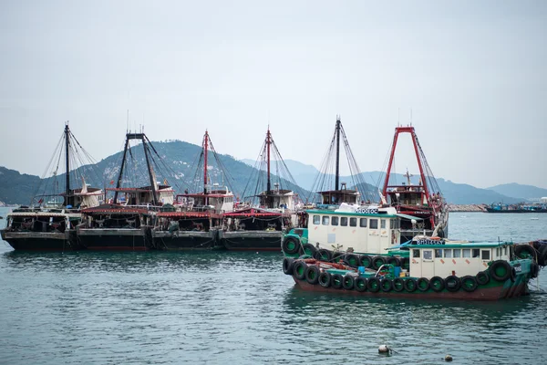 HONG KONG,CHINA-MAR 10,2016:Crowded fishing harbor in Cheung Chau, Cheung Chau is an island in Hong Kong, Which attracts thousands of local and overseas tourists every year