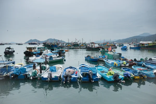 HONG KONG,CHINA-MAR 10,2016:Crowded fishing harbor in Cheung Chau, Cheung Chau is an island in Hong Kong, Which attracts thousands of local and overseas tourists every year