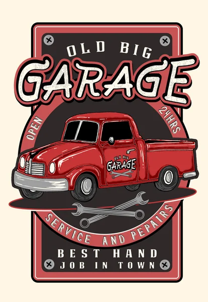 Vintage garage retro poster