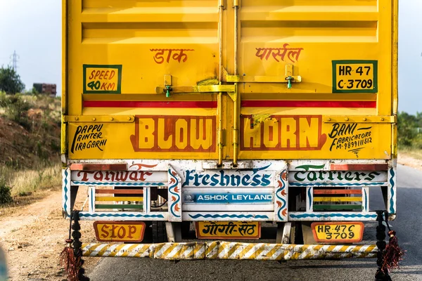 Painted back of indian truck