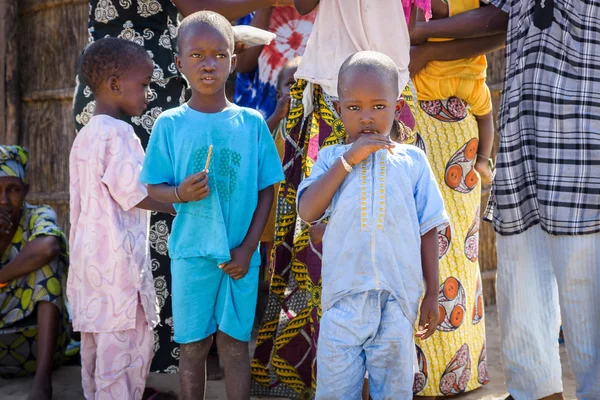 Senegalese children in rural african tribe village