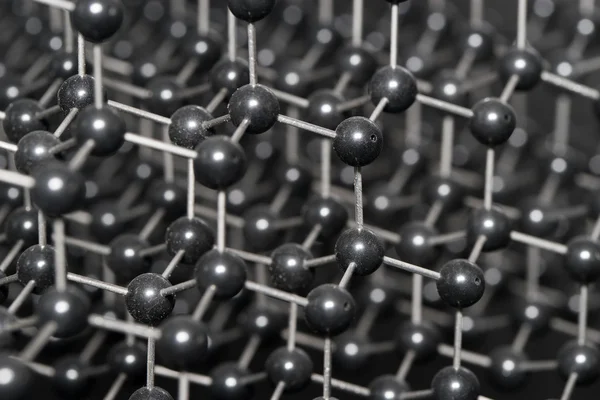 Molecular, DNA and atom model in science research lab