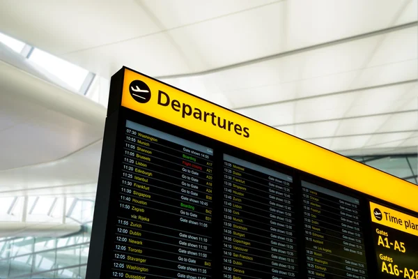 Flight information, arrival, departure at the airport, London