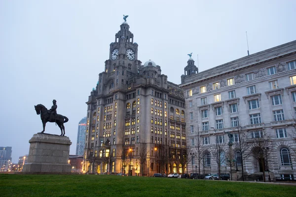 The King Edward VII Monument and the Liver Building,