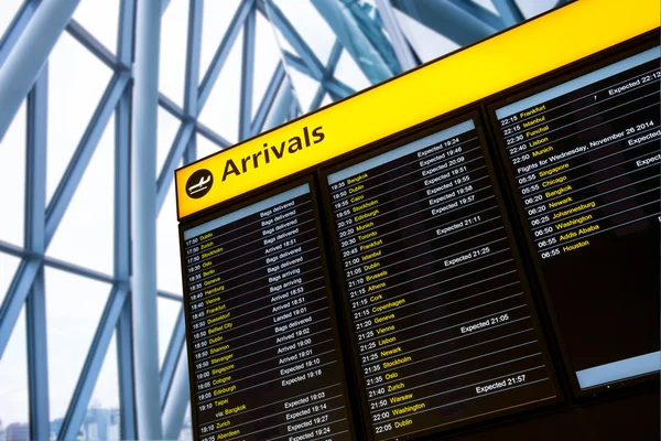 Check in, Airport Departure & Arrival information board sign