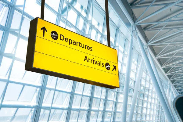 Flight information, arrival and departure board at the airport