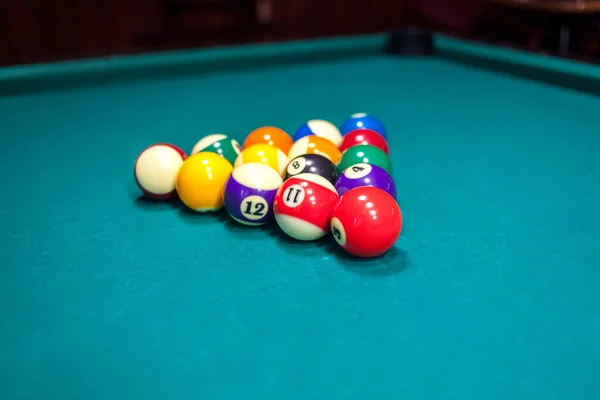 Billiard balls on pool table, pool game