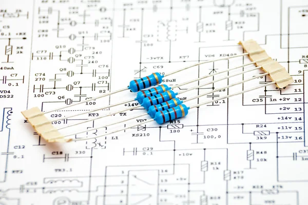 Pack of resistors on circuit diagram