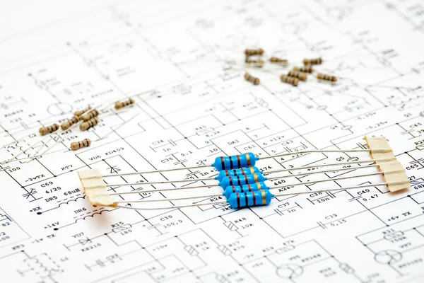 Pack of resistors on circuit diagram
