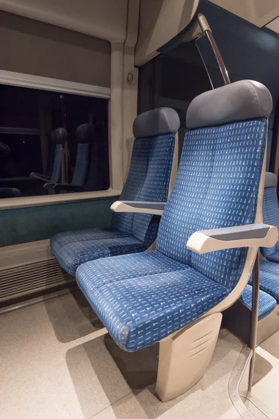 Two blue train seats  of a French train