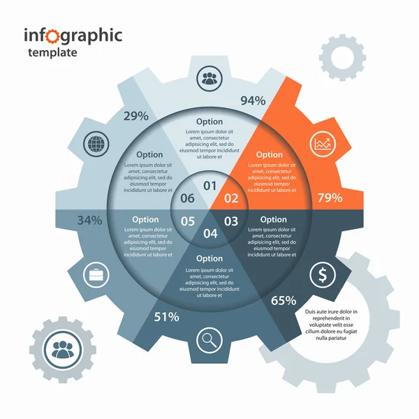 Vector gear circle infographic template for business and industry