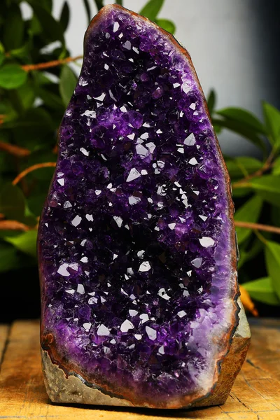 The very purple and gemmy amethyst on background