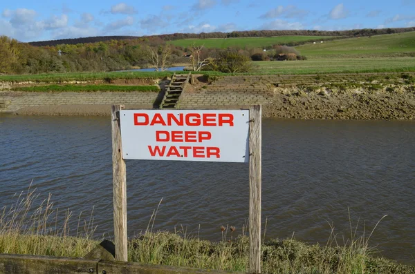 Danger deep water sign.