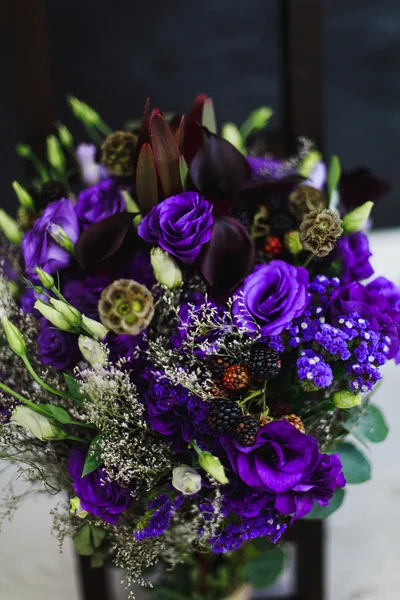 Violet bouquet for man