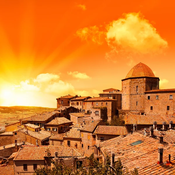 Wonderful italy tuscany hill at sunrise or sunset road scenic