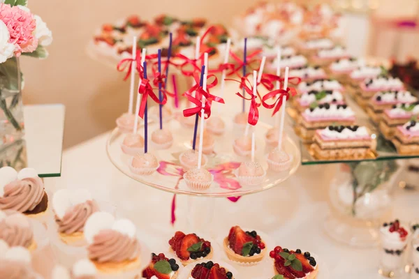 Buffet with a variety of delicious sweets, food ideas, celebration