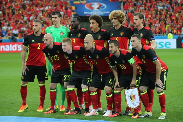 Belgium team before football match