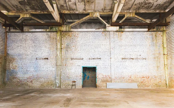 Brick wall in an abandoned factory